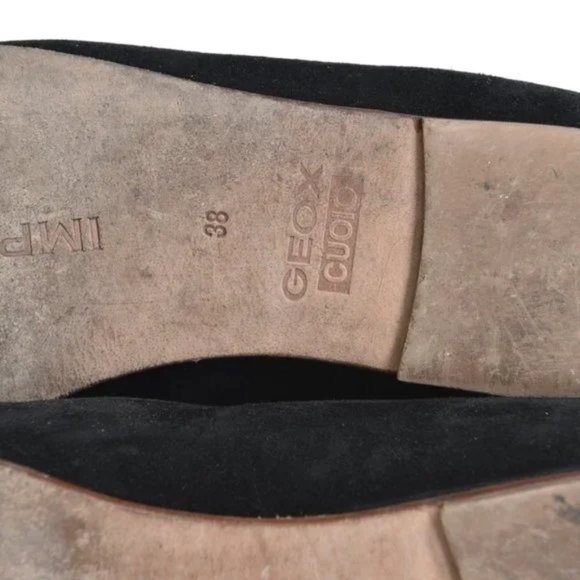 Geox Cuoio Black Ballet Flats Suede Size 38/ US 8 - Picture 7 of 7